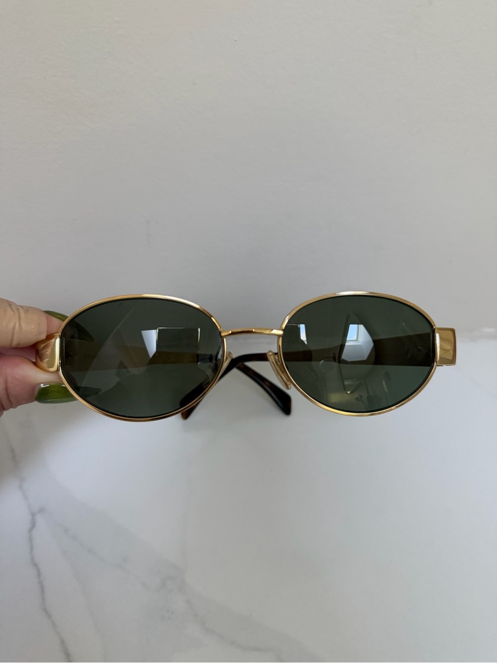 Celine Triomphe Gold Metal Sunglasses - Picture 6 of 8
